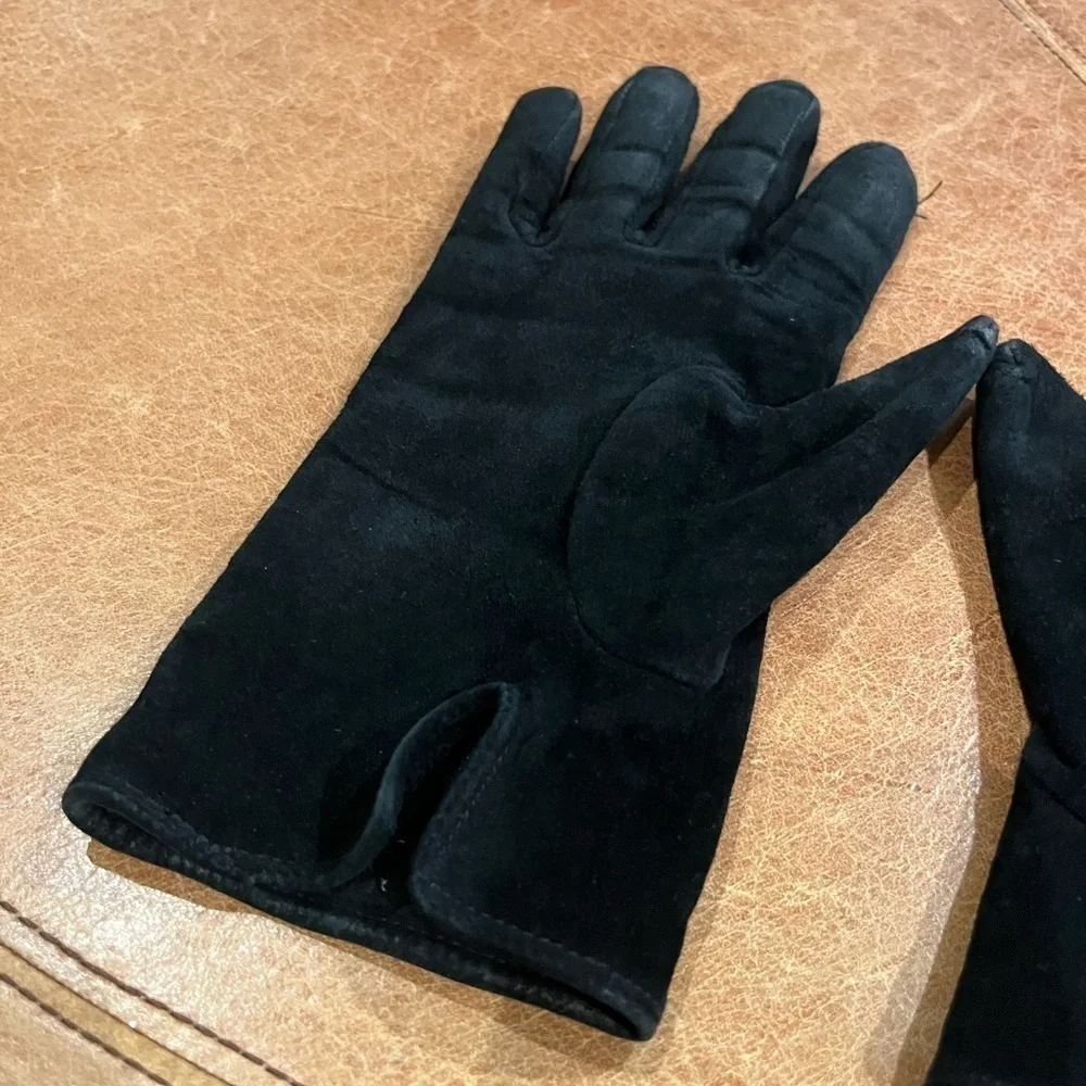 Vintage 100% Leather Classic Black Driving Gloves